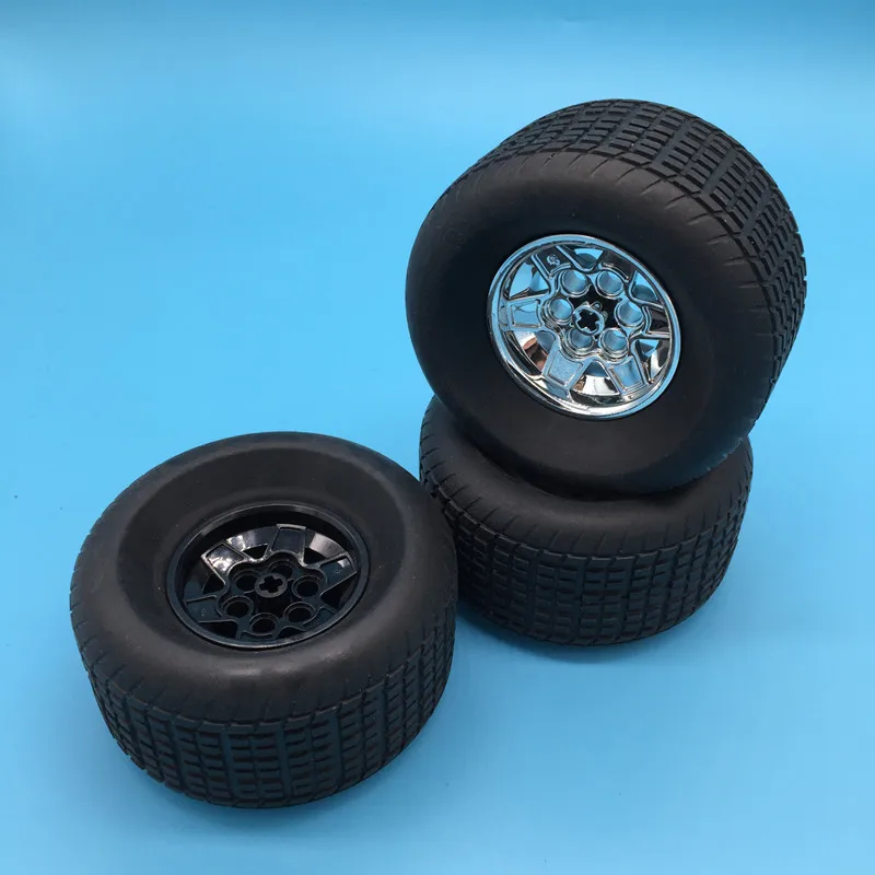 2 шт./лот, техническая часть 18450 шины 81,6x44 R& Part 56908 колеса 43,2x26 Technic гоночные маленькие с 6 пинхолами блоки кирпичные игрушки