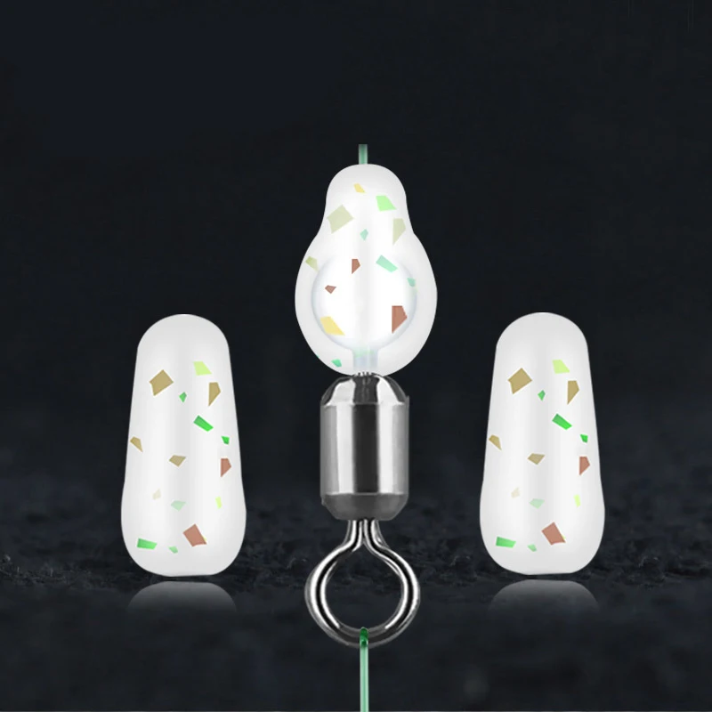 JIGEECARP 20PCS Silicon Long Cylinder Soft Beans Space Rig Fishing Float Bean Stopper Carp Fishing Buffer Beads Soft Rubber Bead