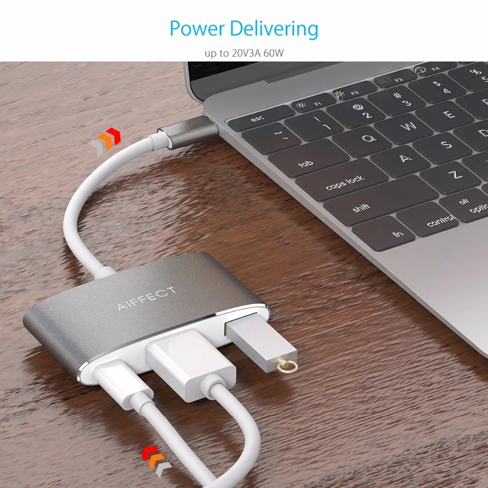 AIFFECT 4 К HD Тип usb C к HDMI USB3.1 PD заряд центром адаптер USB конвертер для ПК ТВ проектор 3in1