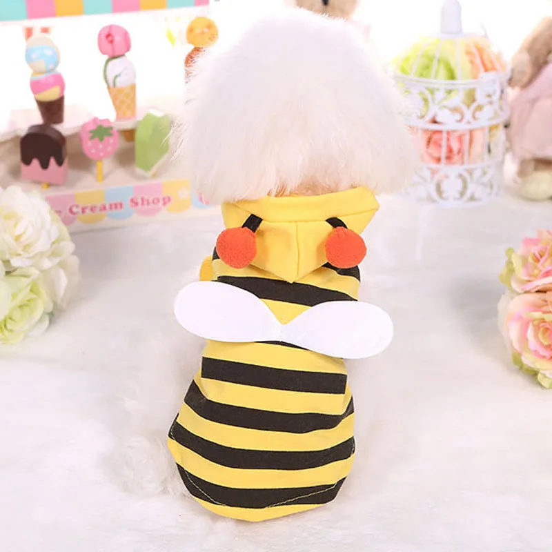 Одежда для собак с милыми крыльями зимняя одежда кошек изображением пчелы пальто