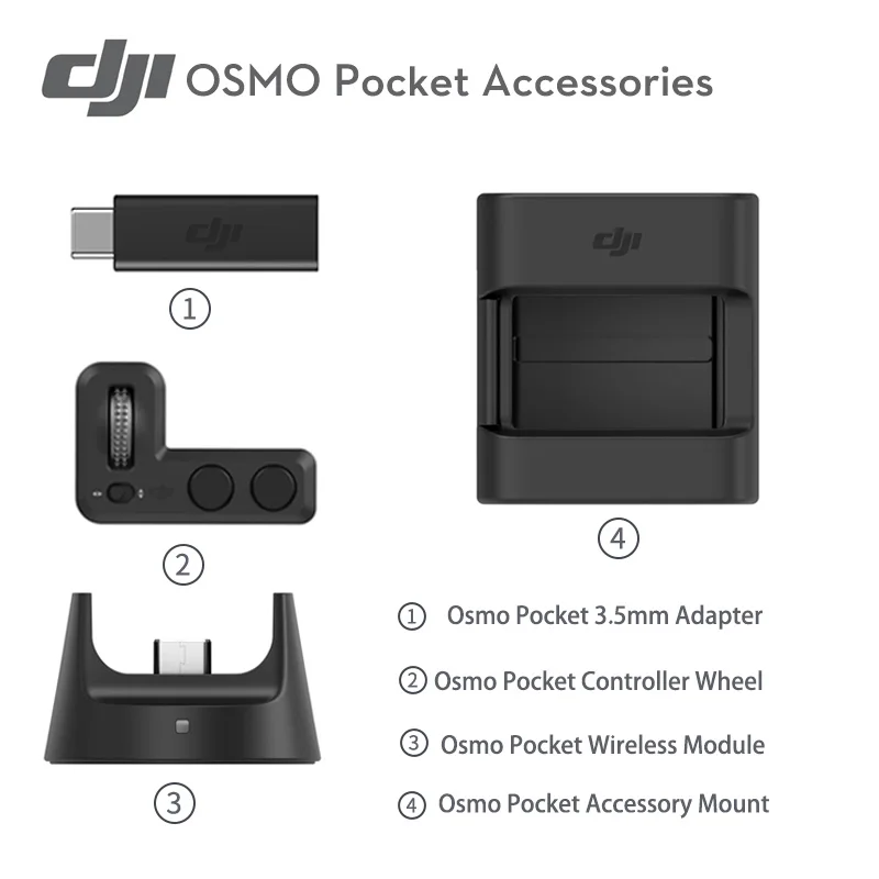 DJI OSMO карманный беспроводной модуль OSMO Карманный контроллер колеса DJI OSMO Карманный 3,5 мм адаптер с карманные аксессуары крепление