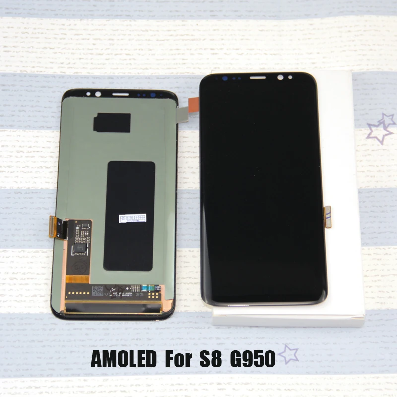 Протестированный для samsung Galaxy S8 G950 G950F ЖК-дисплей с сенсорным экраном дигитайзер экран Бесплатный клей