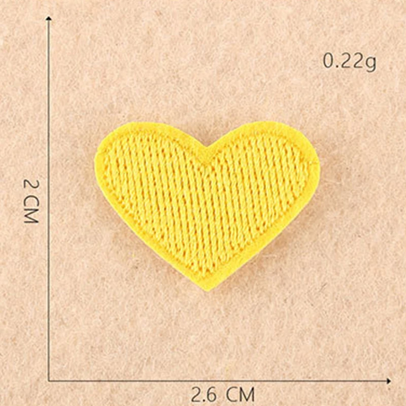 Мультфильм 5 шт. маленькое розовое сердце любовь DIY Вышивка Патчи для одежды гладить на одежду обувь сумка Аппликации полосы значок стикер - Цвет: Yellow 5pcs