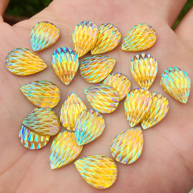 

360pcs 10*14mm Water Drop Shiny Rhinestone Flatback Phoenix down button DIY Scrapbooking Wedding decoration-B092