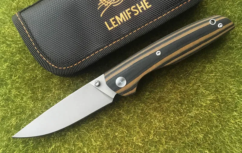 LEMIFSHE 100ns Флиппер складной нож D2 лезвие G10 + Сталь ручки Открытый Отдых фрукты для