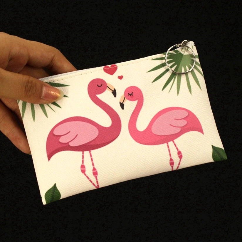 Flamingo 5 Милые женские кошельки из искусственной кожи с фламинго, маленькие женские кошельки, Дамский Мини-клатч, Женский кошелек, сумочка на молнии для девочек, сумки для карт - Цвет: Flamingo 5