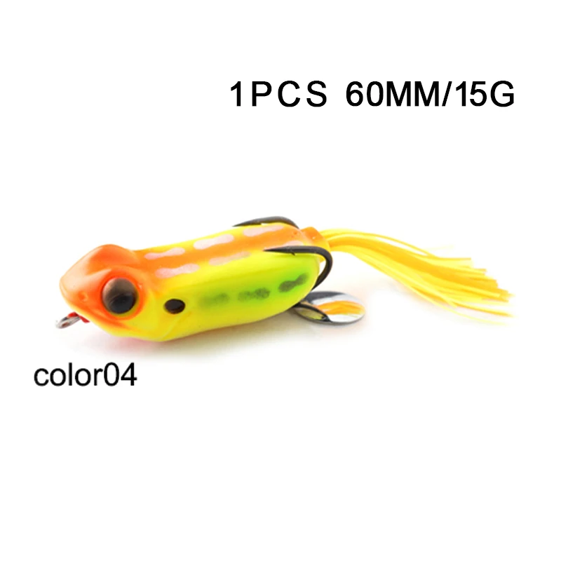 color04 TOMA 1 шт., лягушка против насекомых для рыбалки, приманка Snakehead 55 мм 60 мм, пластиковая искусственная Мягкая приманка, лягушка, приманка-топвотер, рыболовные снасти - Цвет: color04