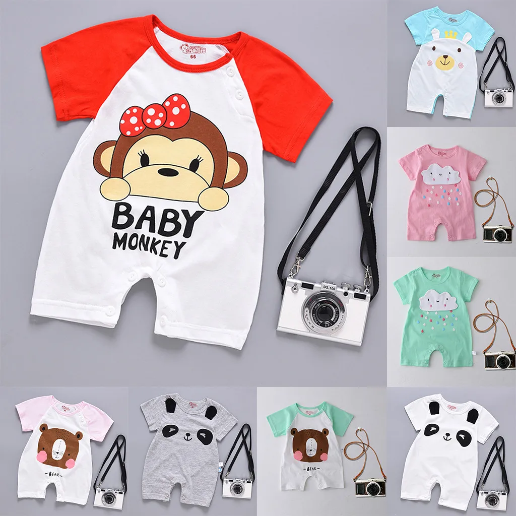 Комбинезон для новорожденных мальчиков и девочек одежда младенцев с героями