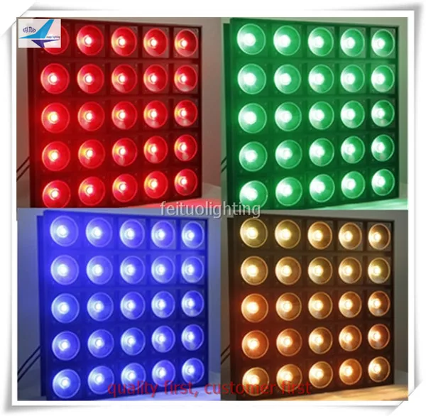 4 шт. Бесплатная доставка 25x30 Вт ультра яркая rgb светодиодная матрица dmx led blinder 5x5|led