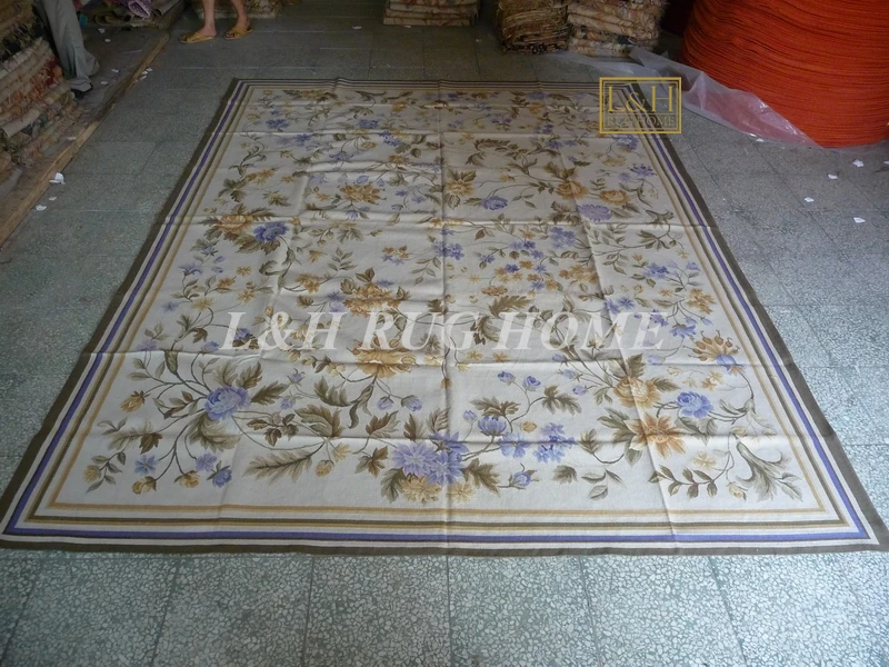 Бесплатная доставка 9 'x 12' Aubusson ковры шерстяные красный дизайн французский