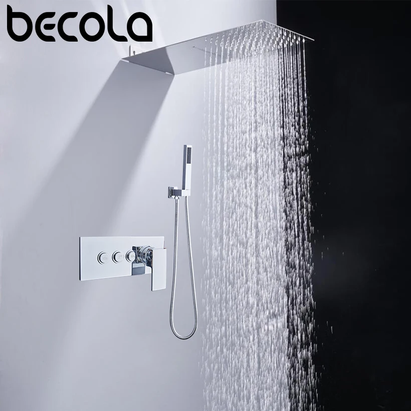 Водопад и дождевая насадка для душа, полированный хром, смеситель для ванны и душа, роскошный смеситель для душа, набор для душа, настенное крепление
