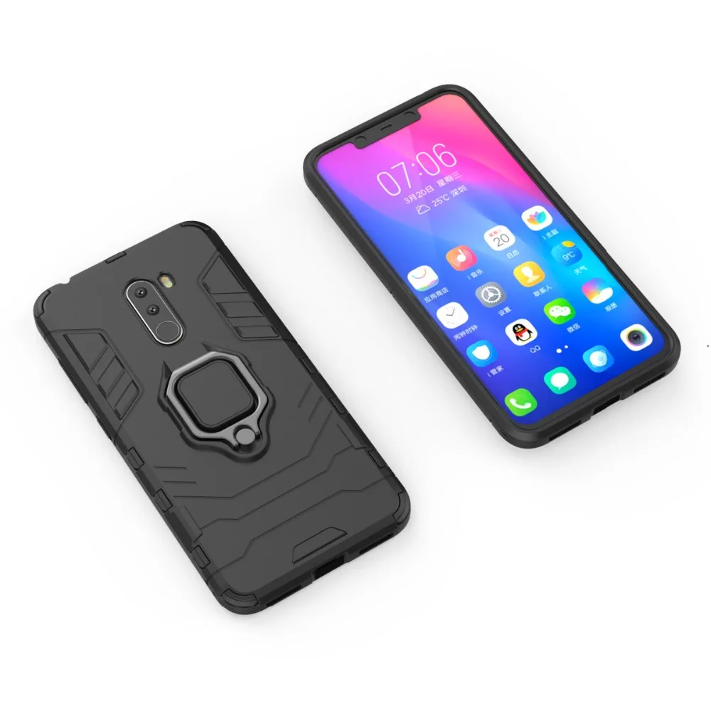 Магнитный автомобильный чехол с кольцом для пальца для Xiao mi 8 mi 9 SE 8SE 9SE A1 A2 Lite Pocophone F1 Play силиконовый защитный бампер