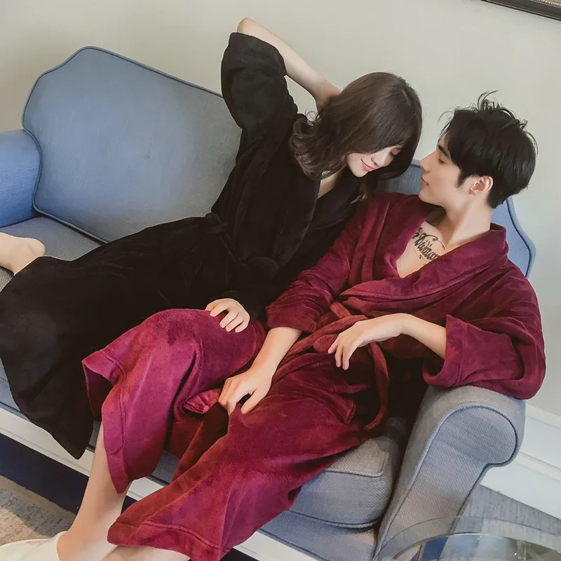 Распродажа очень длинный мягкий как шелк фланелевый Халат зимний теплый банный