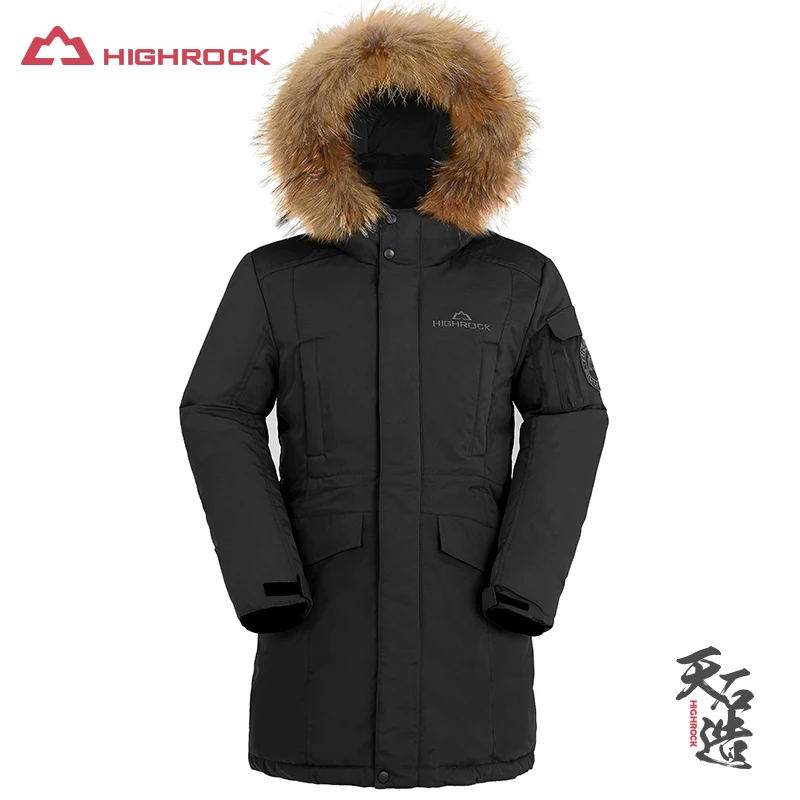 HIGHROCK зимнее женское теплое гусиное пуховое пальто Длинная парка водостойкая