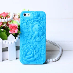 Роскошные силиконовые чехлы для Apple iphone 5 5S с объемными резными розами 5g |