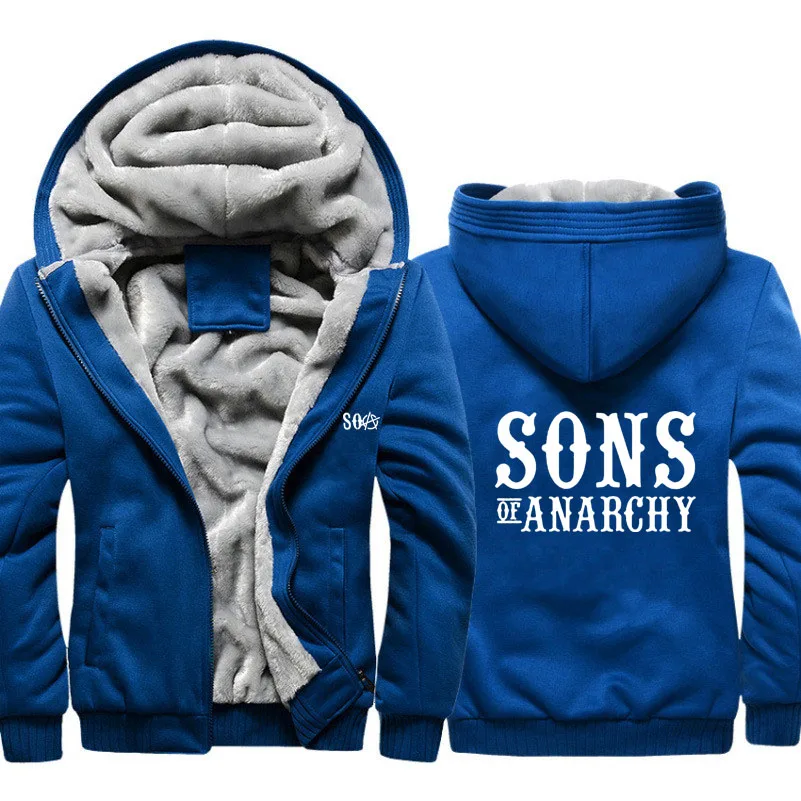 SOA Sons of толстовки анархия Мужские Зимние флисовые плотные теплые камуфляжные пальто на молнии Толстовка SAMCRO принт мужские толстовки куртка