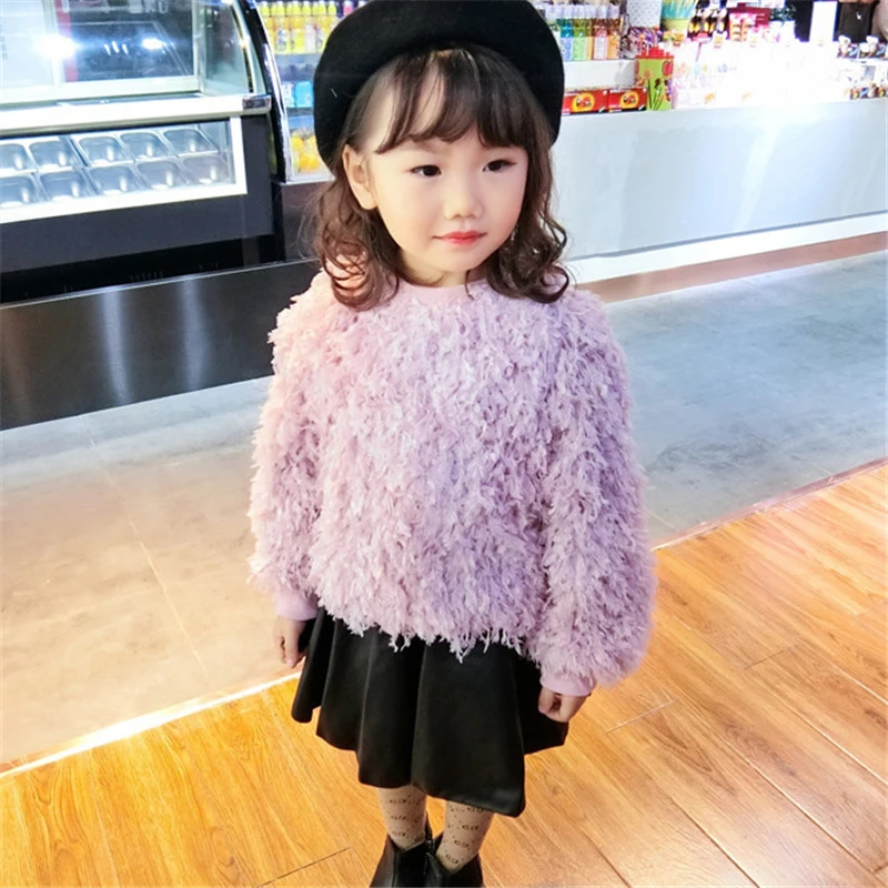 Милый детский однотонный флис новая зимняя детская одежда для девочек больше