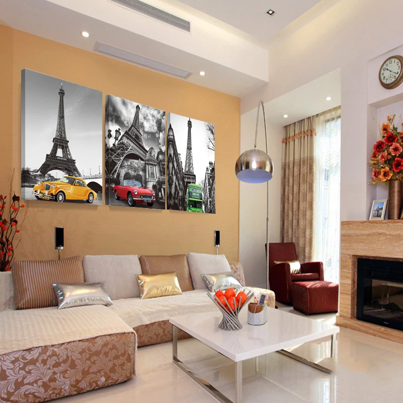 3 шт. ландшафтное искусство современные картины башня автомобильная стена