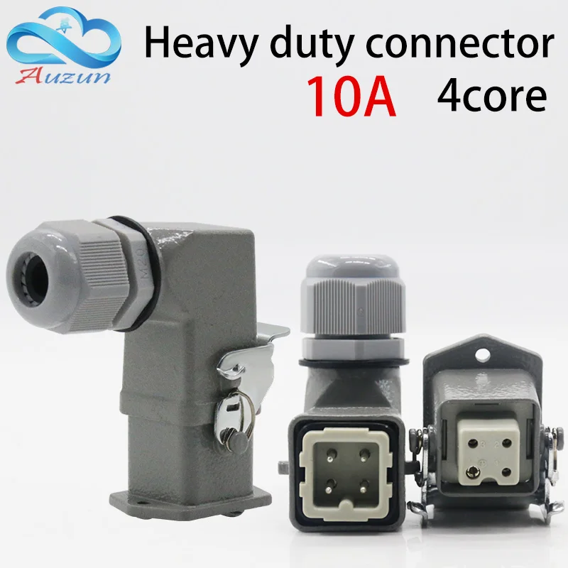 Сверхмощный разъем 4 (3 + 1) core 10A 250V HA 004 1 локоть в потоке горячего