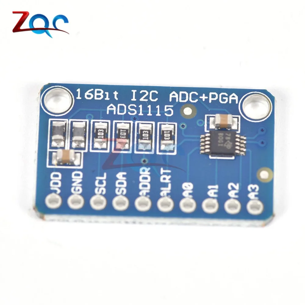 Модуль ADC 16 бит I2C ADS1115 4-канальный с усилителем Pro Gain макетная плата RPi | Инструменты