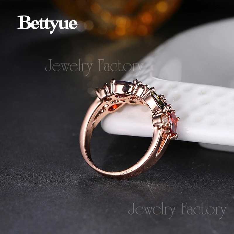 Bettyue Brand Fashion Luxury Hot Sale Monalisa Jewelry Rings AAA Multicolor Zircon Charm For Woman Wedding Party Gift | Украшения и