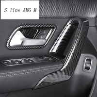 car styling carbon fiber window lifter control frame switch decor armrest panel sticker trim for mercedes benz a class a180 a200