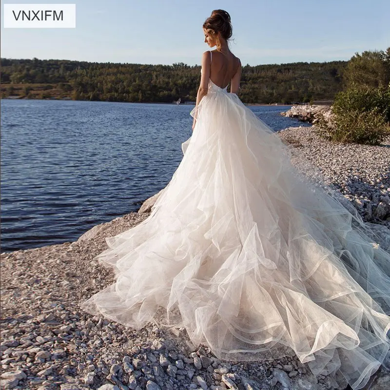 VNXIFM 2019 Vestido De Noiva Русалка Свадебные платья Часовня Шлейфы для свадебных платьев