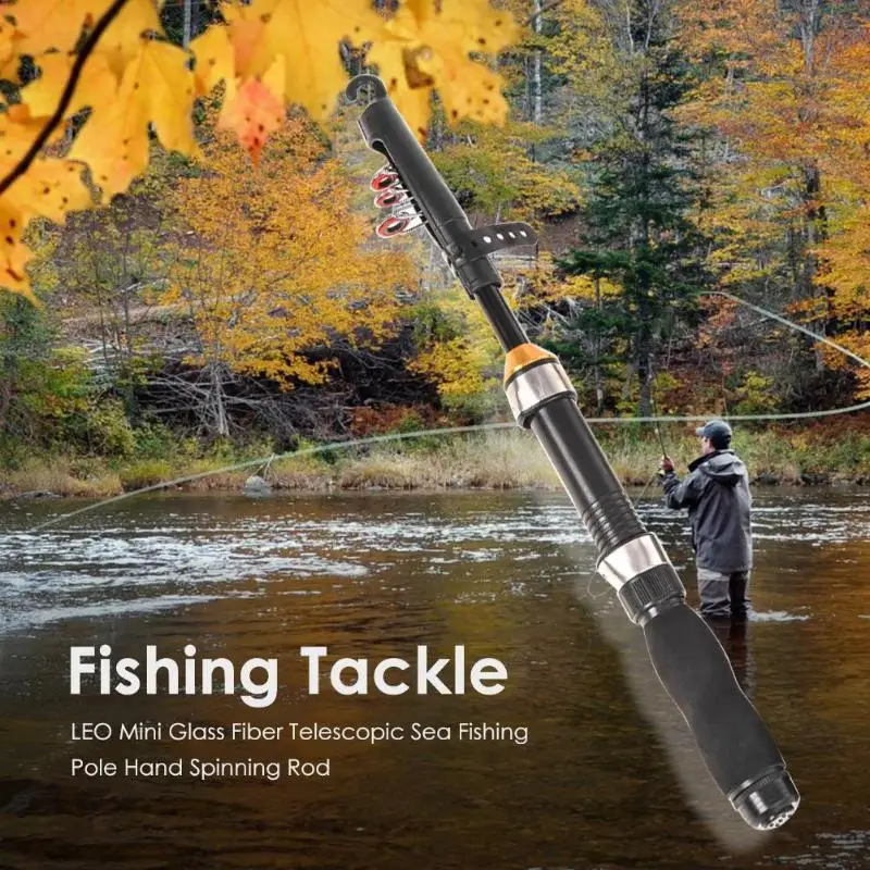 Телескопическая удочка LEO Mini из стекловолокна для морской рыбалки портативная