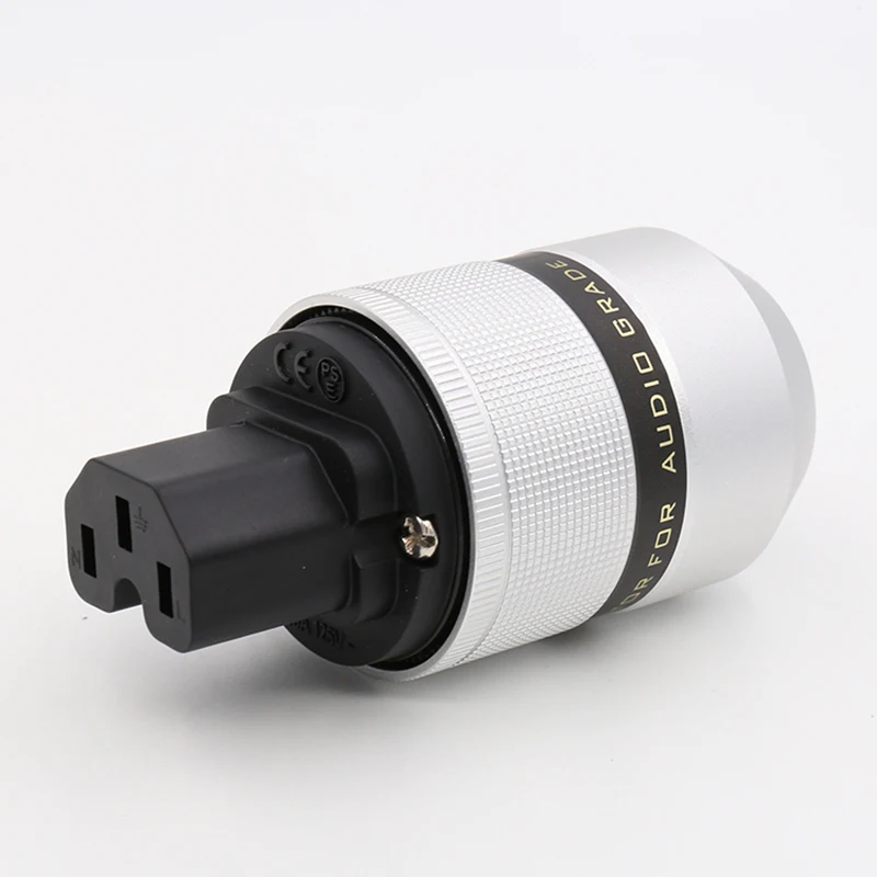 

one piece Power Brass Gold Plated Copper AC Power Cord Female Plug IEC C7 plug