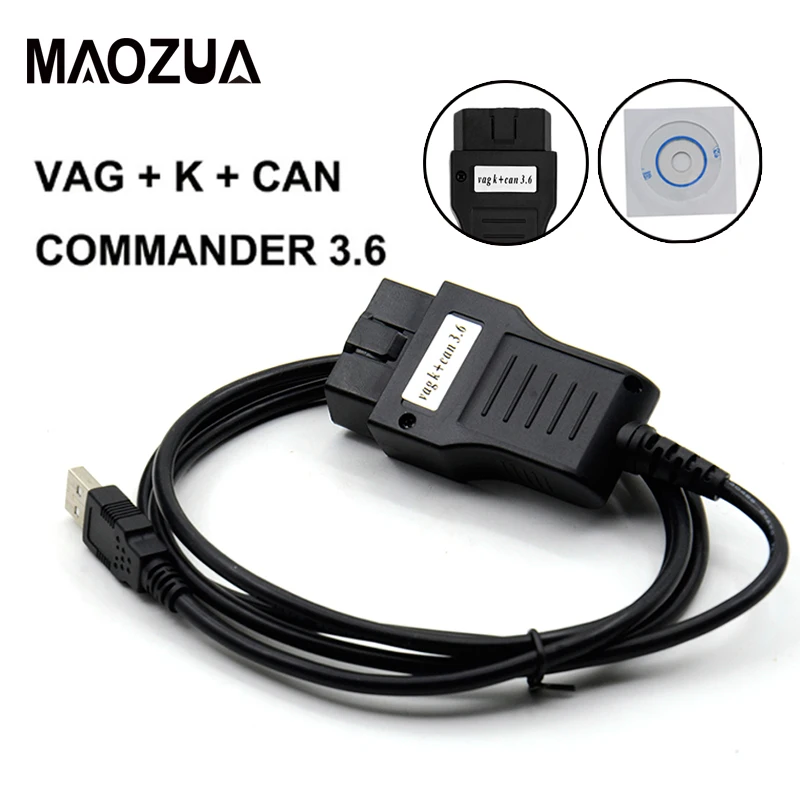 Maozua VAG K + CAN Commander 3 6 OBD2 Диагностический интерфейс кабель для V/AD инструмент Vag Can