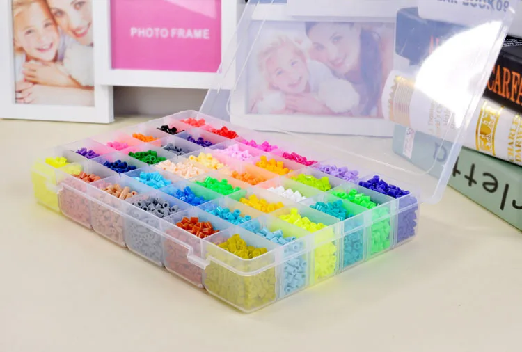 Бусины Perler 36 цветов 12000 шт. в коробке набор бусин 5 мм Hama бусины предохранители из
