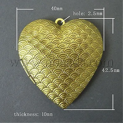 Brass Locket Pendants Photo Frame Charms for Necklaces Lead Free Cadmium and Nickel Heart Unplated|pendant swarovski|pendant diypendant earing |