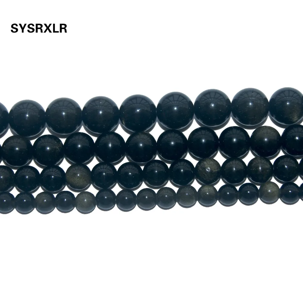 Free Shipping Natural Stone Eyes Obsidian Round Loose Beads For Jewelry Making DIY Bracelet Necklace 6 8 10 12 MM Strand 15'' |