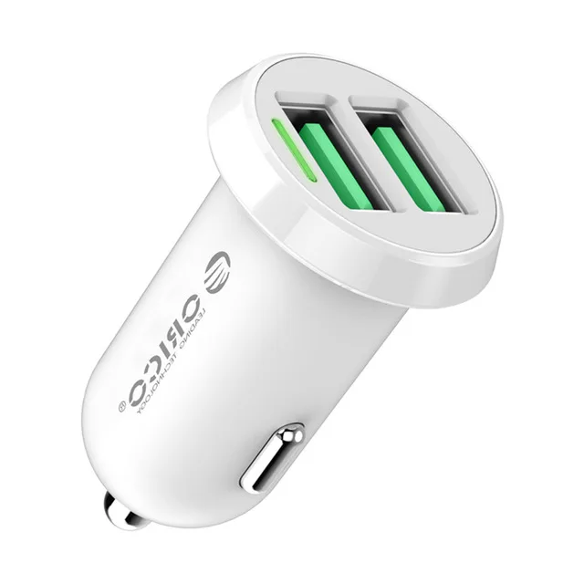 ORICO Dual USB Автомобильное зарядное устройство 17 Вт выход мобильного телефона 2.4A смарт-адаптер для путешествий для iPhone 7 samsung Xiaomi автомобильное USB зарядное устройство - Тип штекера: White
