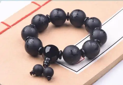 Изящные Ювелирные изделия Koraba модный браслет из натурального обсидиана с