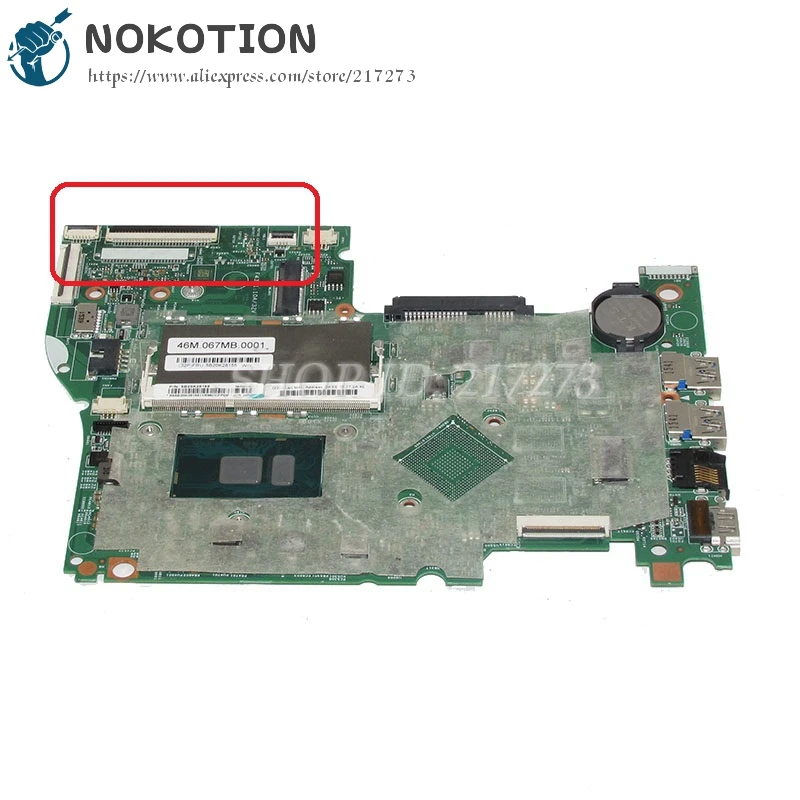 

NOKOTION LT41 SKL MB 14292-1 448.06701.0011 laptop motherboard For lenovo Ideapad 500-15isk Mainboard 15.6 Inch SR2EY I5-6200U