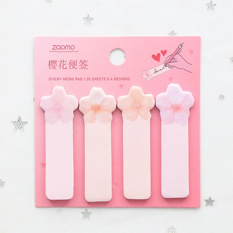 Kawaii Мини вишневый цвет Сакура животные блокноты для записей Стикеры для планирования наклейка указательный страница закладки студенческие канцелярские принадлежности