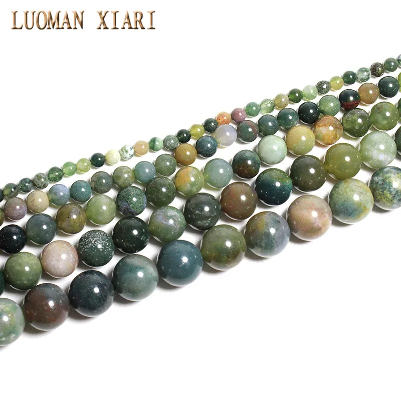 Круглые Бусины Из индийского агата качества AAA для изготовления ювелирных