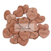 1000pcs 25mm brown love heart wood embellishments wedding crafts toppers chips scrapbooking confetti cardmaking