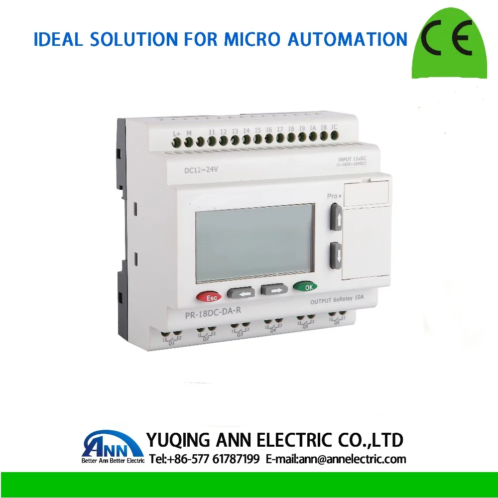 PR 18DC DA R с ЖК дисплеем без кабеля DC12V DC24V 6 DI/AI (0... 10 V) + 6DI реле (10A) выход микро PLC