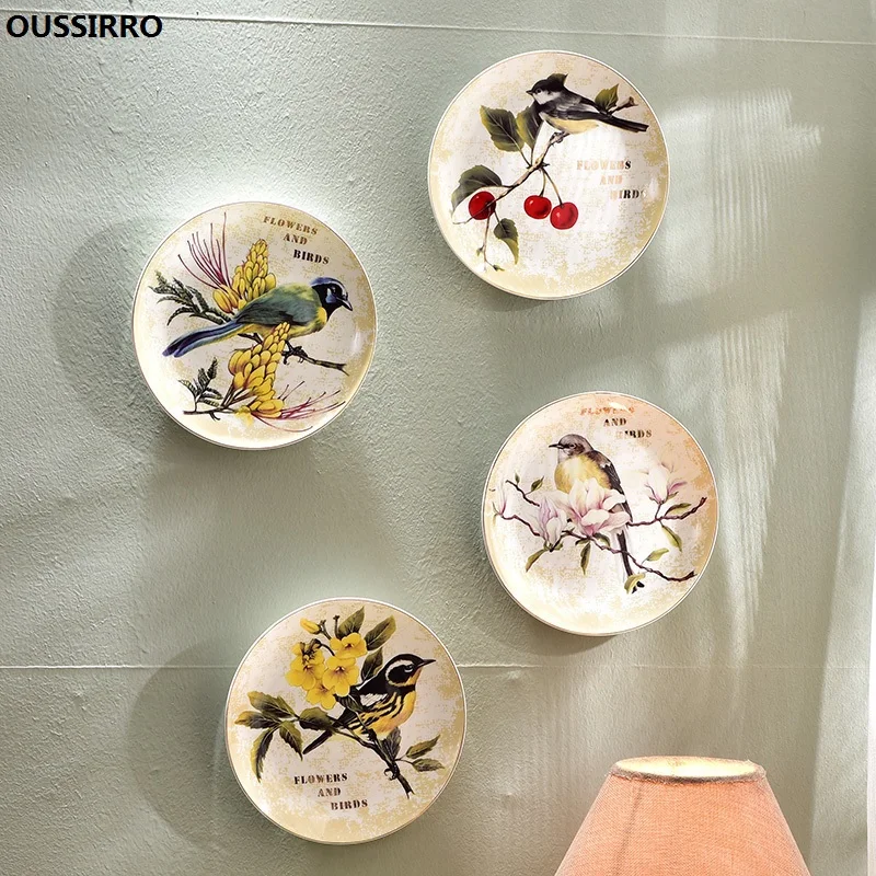 

Wall Decorations Ceramic Wall Plate Ceramic Little bird pattern Restaurant Cafe Bar Wall Decoration W2837