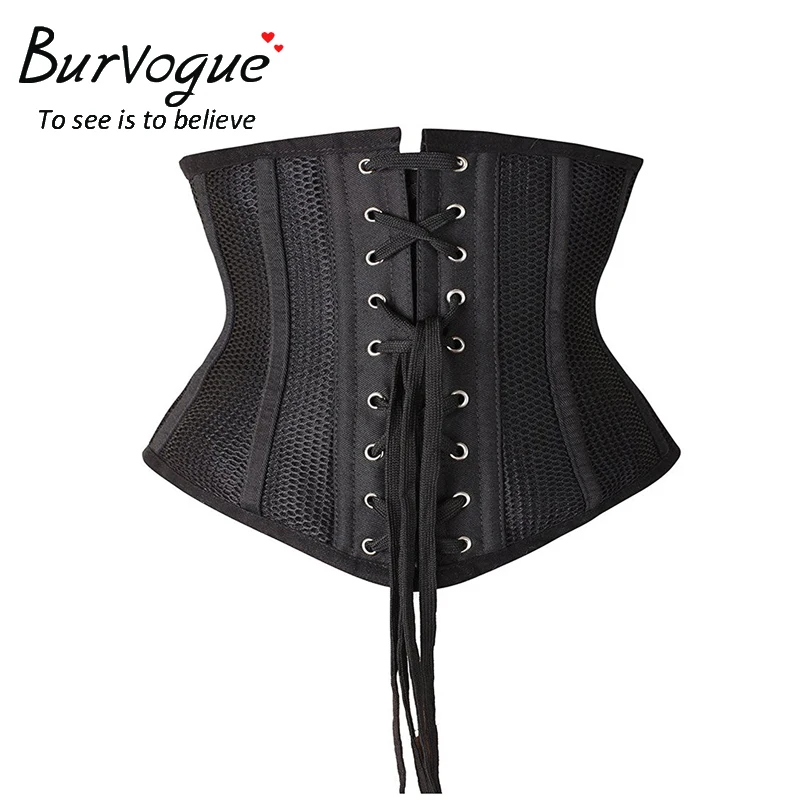 Burvogue женские корсеты под грудь и бюстье талии Cincher корсет для похудения Корсеты дышащие сетки атласные талии тренер корсеты