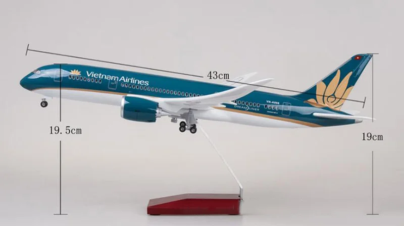 1/130 масштаб 47 см самолет Boeing B787 Dreamliner самолет вьетнамские авиалинии Модель W светильник и колеса литой под давлением пластиковый самолет