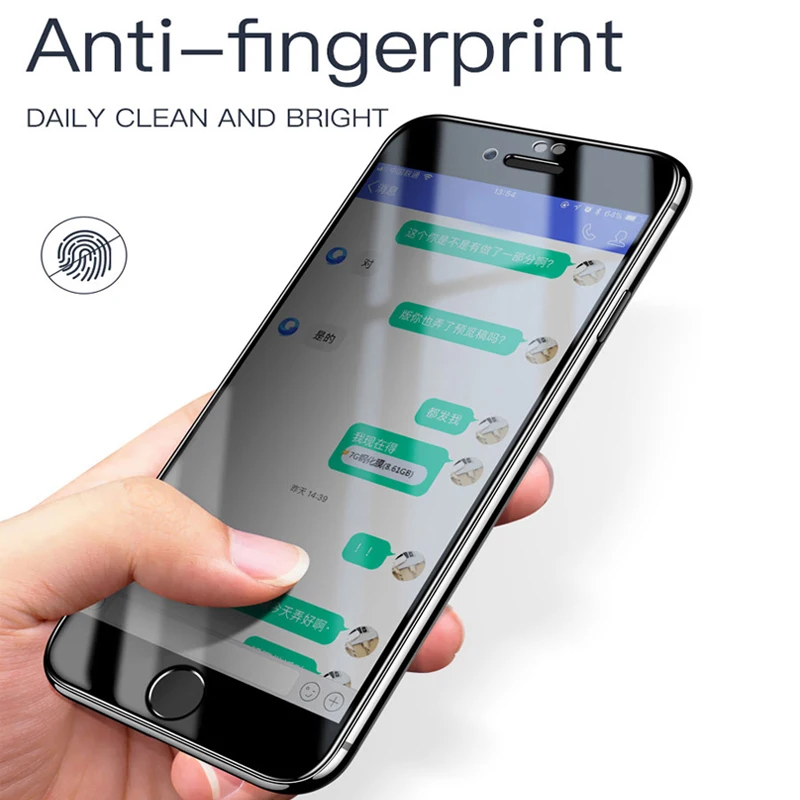 Изогнутое Полноразмерное закаленное стекло 9D с защитой от шпионов для iPhone X XS MAX XR