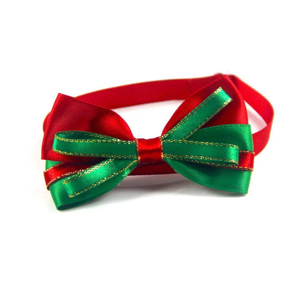 green ribbons Ошейник для питомца, регулируемая ткань, рождественское ожерелье для щенка, реквизит, прекрасный безопасный бантик, декоративный галстук, персональный, новинка, мульти-узор - Цвет: green ribbons