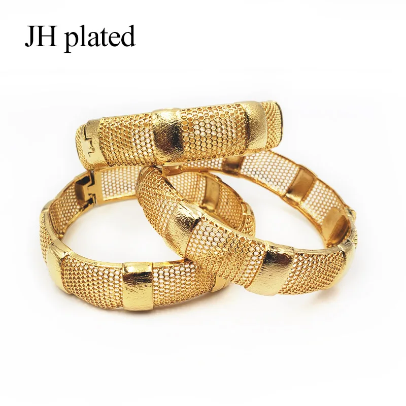 JHplated 4 шт. для женщин/девушек свадебные браслеты эфиопские браслеты Ближний Восток африканские вечерние ювелирные изделия лучшие подарки - Окраска металла: Only 3 pcs