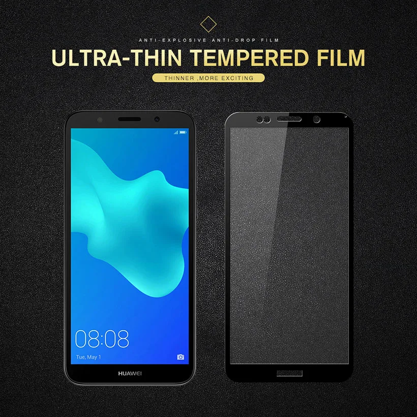 Закаленное стекло 9 H для Huawei Y5 Prime 360 huawey y 5 lite hauwei y7 huawie y9 2018 huwei 7 9|Защитные стёкла и