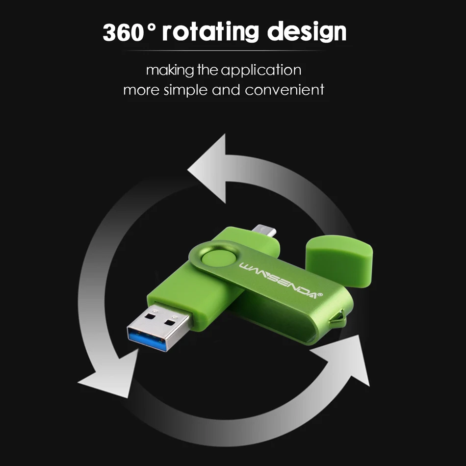 WANSENDA Usb 3,0 USB флеш-накопитель высокоскоростной флеш-накопитель 32 Гб 64 Гб 128 ГБ 256 Гб двойной OTG Флешка USB флешка для смартфонов/планшетов/ПК