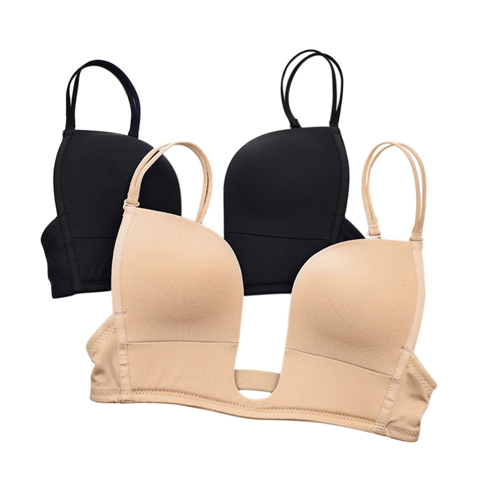 

sexy invisible back bra women's underwear sexy bra u line fly bra panties sets