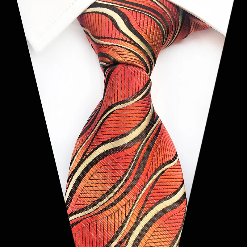 

Men's Tie Classic Black Paisley Silk Jacquard Weave Ties For Men Formal Wedding Party Groom Blue Striped Neckties Best Gifts